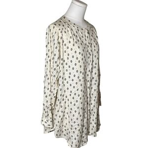 Boho Geometric Rayon Button Front Tunic Top Lucky Brand Women 1X Festival